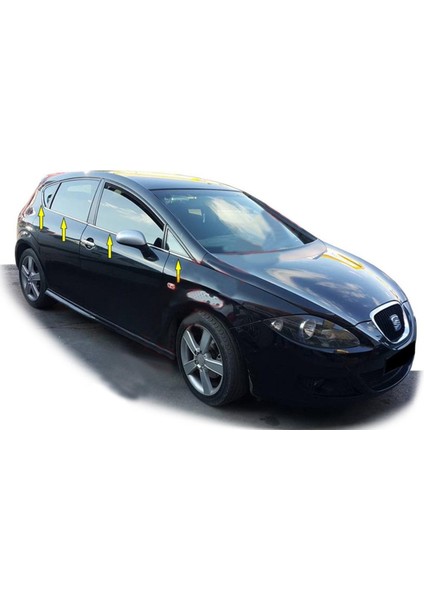 Seat Leon Krom Cam Çıtası 2006-2012 8 Prç Paslanmaz Çelik