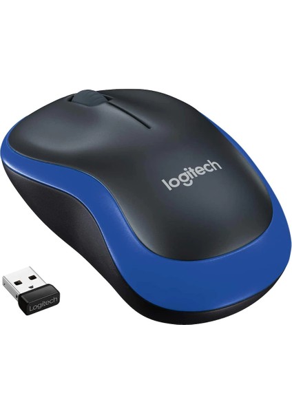 M185 USB Alıcılı Kompakt Kablosuz Mouse - Mavi Siyah