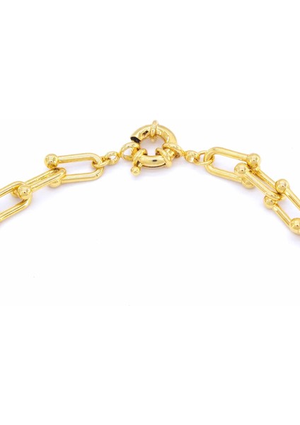 22 Ayar Altın Kaplama Tiffany 7 mm Bayan Zincir Kolye ZN-147 fırsatları