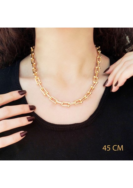 22 Ayar Altın Kaplama Tiffany 7 mm Bayan Zincir Kolye ZN-147 fiyatları