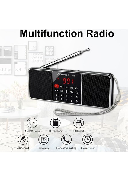 Retekess Tr602 Bluetooth Radyo Am Fm Stereo Kablosuz Mp3 Çalar İle Taşınabilir Radyo Alıcısı Hoparlör Desteği Tf Kart Uyku Zamanlayıcı | Radyo (Yurt Dışından)