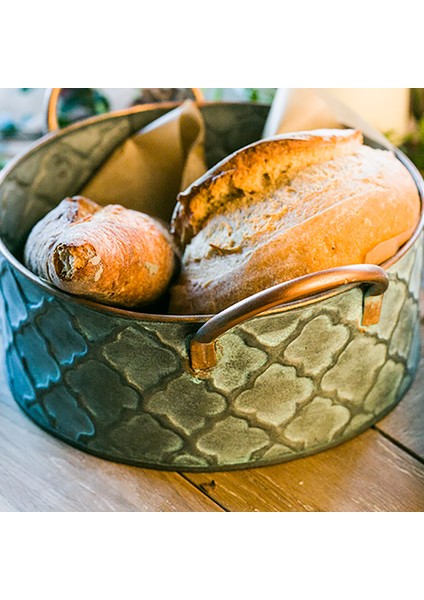 Nordic Vintage Yuvarlak Meyve Sepeti Sıkıntılı Metal Hizmet Tepsisi Snack Tatlı Plaka Mutfak Dekoratif Tepsi Kolu İle | Bulaşıklar Ve Tabaklar (Yurt Dışından) fırsatları