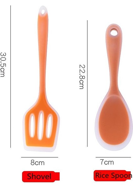 5 Adet Silikon Mutfak Yok Tencere Pişirme Aracı Spatula Kepçe Kürek Kaşık Çorba Mutfak Eşyaları Seti | Pişirme Aracı Setleri (Yurt Dışından)