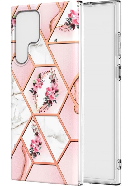 Samsung Galaxy S22 Ultra Için Mermer Desen Baskılı Esnek Yumuşak Tpu Telefon Kılıfı (Yurt Dışından)