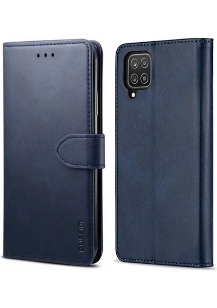 Gussım Galaxy A12 Için Deri Stand Kapaklı Cüzdan Işlevli Telefon Kılıfı (Yurt Dışından)