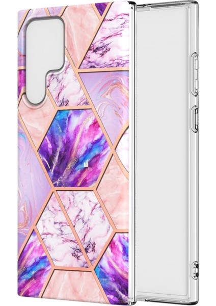 Samsung Galaxy S22 Ultra Için Mermer Desen Baskılı Esnek Yumuşak Tpu Telefon Kılıfı (Yurt Dışından)
