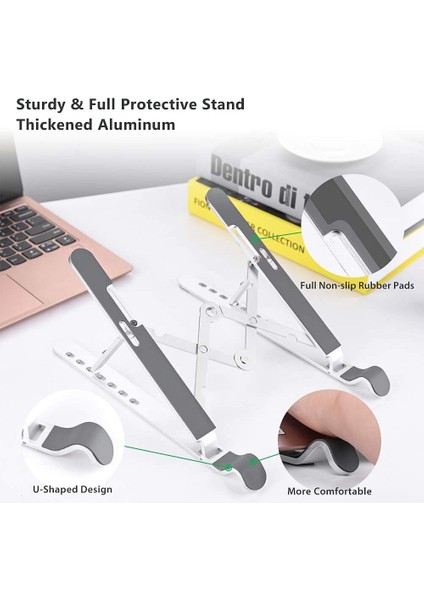 Awardroom Laptop Standı, Katlanabilir Taşınabilir Masaüstü Dizüstü Bilgisayar Tutucu, 7 Açı Ayarlama Yüksekliği İle Havalandırmalı Dizüstü Riser, Kaymaz Alüminyum (Yurt Dışından)