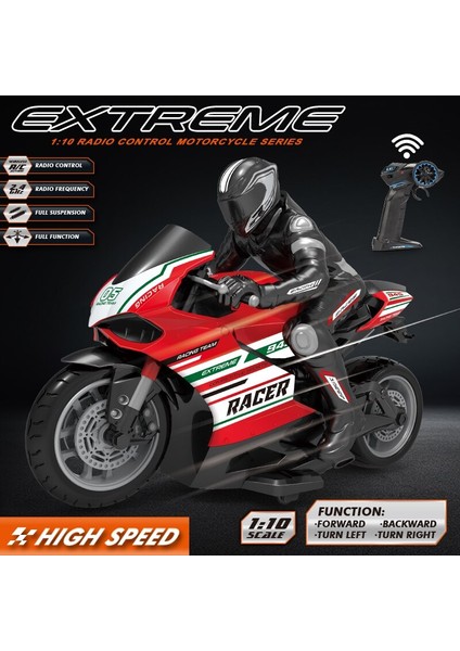 1:10 Ölçekli Ducati Uzaktan Kumanda Motosiklet 25 Km / H 4 Kanallar Yüksek Hızlı Yarış Elektrikli Kapalı Yol Araç Rc Araba Oyuncaklar (Kırmızı) (Yurt Dışından)