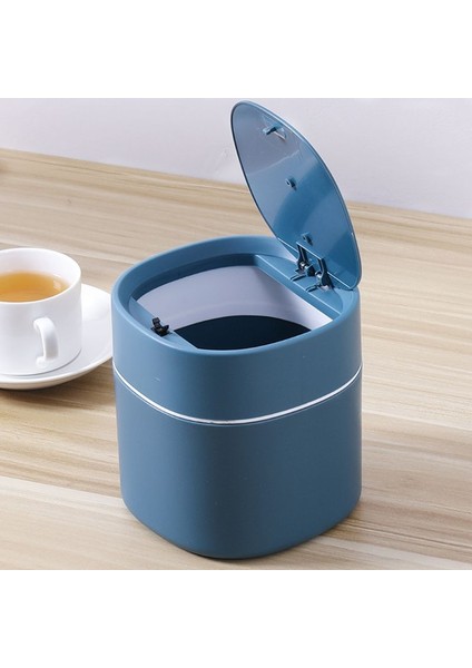 Mini Küçük Atık Boins Masaüstü Çöp Sepeti Ev Masa Plastik Çöp Kutusu Ofis Malzemeleri Dust Binalar Sundries Varil Kutusu | Atık Kutuları (Mavi) (Yurt Dışından)
