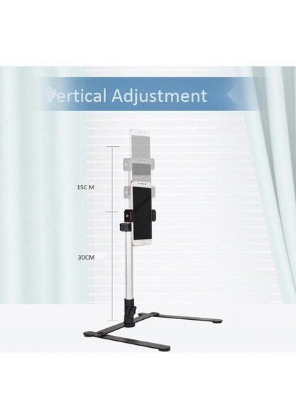 Fotoğraf Ayarlanabilir Masa Üstü Standı Set Mini Monopod + Telefon Klipsi Işık Bluetooth Kontrolünü Doldurun | Canlı Tripodlar (Yurt Dışından)