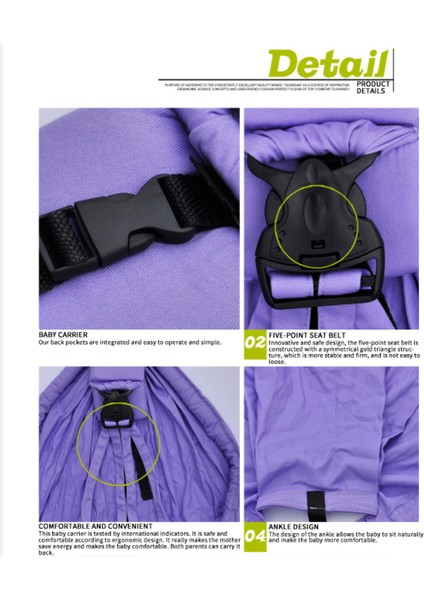 Ergonomik Bebek Sapanlar Bebek Taşıyıcı Sapanlar Wrap Bebek Sırt Çantası Taşıyıcı Yüksek Kalite 100% Organik Pamuk Çocuk Kanguru | Sırt Çantaları Ve Taşıyıcılar (Mor) (Yurt Dışından) modelleri