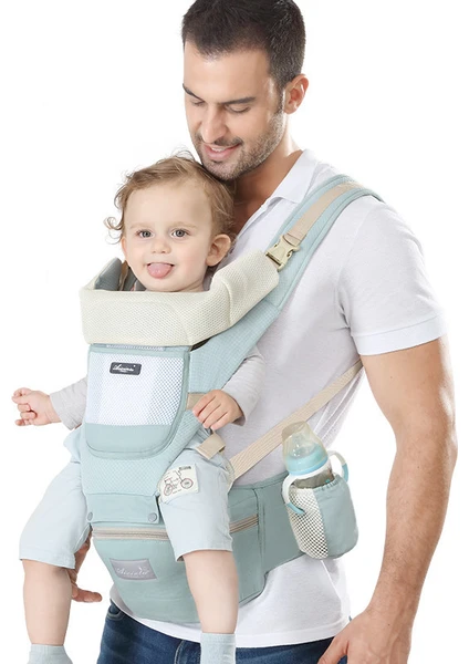 Ergonomik Bebek Taşıyıcı Bebek Kanguru Çocuk Kalça Koltuk Aracı Bebek Tutucu Sling Wrap Sırt Çantası Bebek Seyahat Etkinlik Dişli | Sırt Çantaları Ve Taşıyıcılar (Yeşil) (Yurt Dışından)