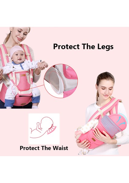 Kaymaz Ergonomik 3 In 1 Bebek Taşıyıcı Bebek Bebek Hipsat Taşıyıcı Ön Yüzleşen Kanguru Bebek Wrap Sling 0 48 Ay Için | Sırt Çantaları Ve Taşıyıcılar (Pembe) (Yurt Dışından)