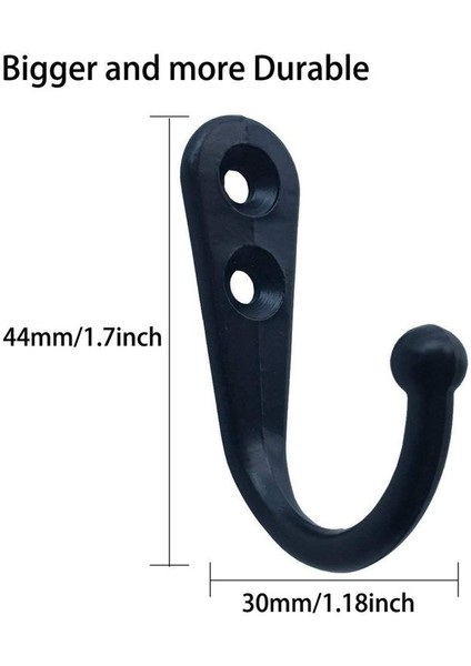 24 Parça Ceket Kanca Duvara Monte Robe Kanca Tek Ceket Askısı Yok Çizim Ve 50 Parça Vidalar Siyah | Robe Hooks (Yurt Dışından)