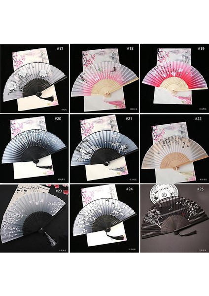 Vintage Stil Ipek Katlanır Fan Çin Desen Sanat Zanaat Hediye Ev Dekorasyon Süsler Dans El Fan (# 21) (Yurt Dışından) modelleri