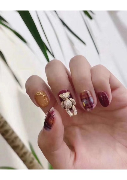sanlindou 5 Parça Nail Art Süslemeleri - Altın (Yurt Dışından)