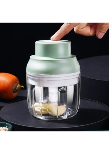 1 Adet Kablosuz Dayanıklı Ev Sarımsak Masher Kablosuz Ev Sarımsak Rammer Elektrikli Masher (Yeşil, 250Ml) (Yurt Dışından)