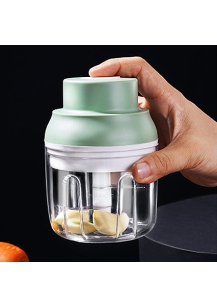 1 Adet Kablosuz Dayanıklı Ev Sarımsak Masher Kablosuz Ev Sarımsak Rammer Elektrikli Masher (Yeşil, 250Ml) (Yurt Dışından)