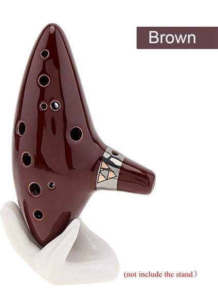 12 Delik Ocarina Seramik Alto Orta Ton Tonu C Flüt Enstrüman Piccolo (Kahverengi) (Yurt Dışından)