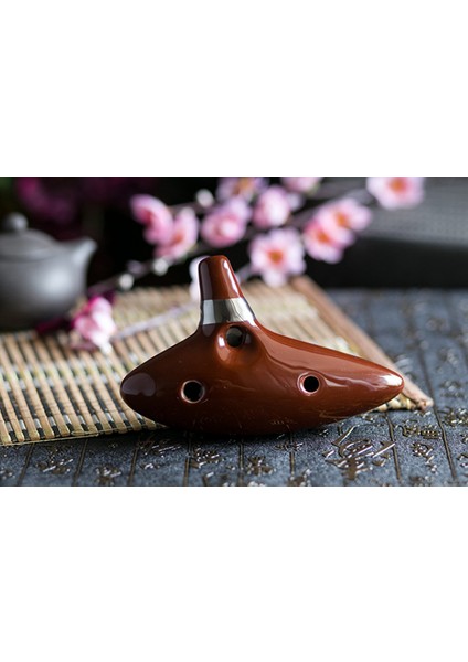 12 Delik Ocarina Seramik Alto Orta Ton Tonu C Flüt Enstrüman Piccolo (Kahverengi) (Yurt Dışından) modelleri