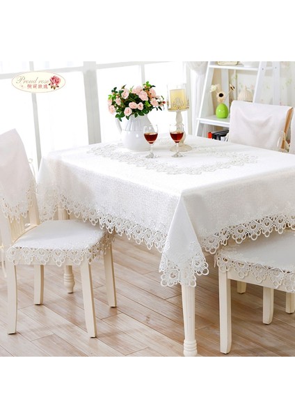 85 Cm Gurur Gül Beyaz Dantel Masa Örtüsü Kapak Havlu (Yurt Dışından)