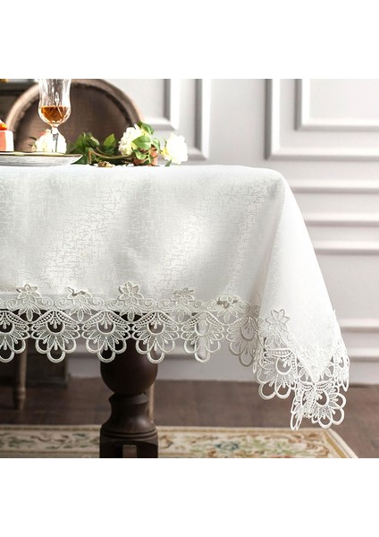 85 Cm Gurur Gül Beyaz Dantel Masa Örtüsü Kapak Havlu (Yurt Dışından)