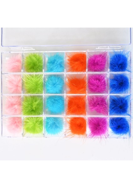 24 Adet Ayrılabilir Mıknatıs Topu Kabarık 3D Renkli 27 * 27Mm Kabarık Pom Pons Kiti Takı Manikür Aksesuarları Dıy Çiviler Pom Charms H * | Rhinestones Süslemeler (Yurt Dışından)