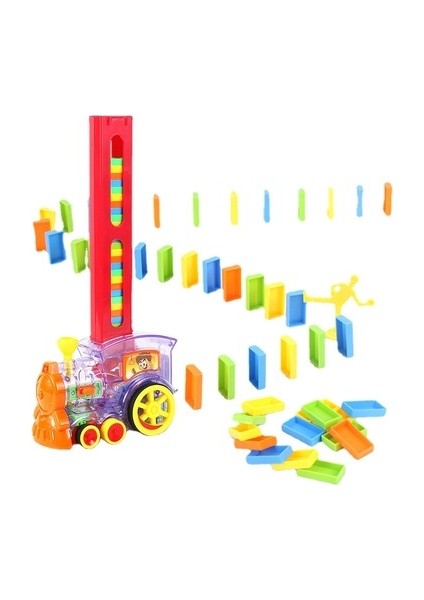 Çocuk Domino Tren Ses Ve Işık İle Otomatik Başlatma Blok Asansör Atlama Kurulu Köprü Grubu Çocuk Eğitim Oyuncaklar (Yurt Dışından)