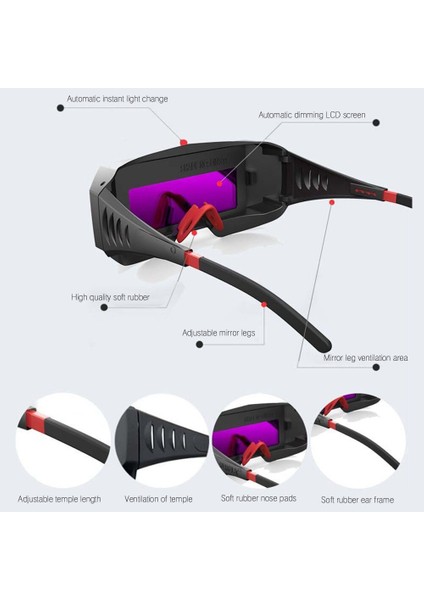 Güneş Otomatik Karartma Kaynak Koruyucu Maske Kaynakçı Gözlük Kaynak Kapağı Kolay Ve Güvenlik Çalışmak Için, Hafif Tasarım | Kaynak Kaskları (Yurt Dışından)