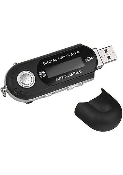 8 Gb Usb 2.0 Mini Lcd Flash Sürücü Mp3 Müzik Çalar Fm Radyo (Siyah) (Yurt Dışından)