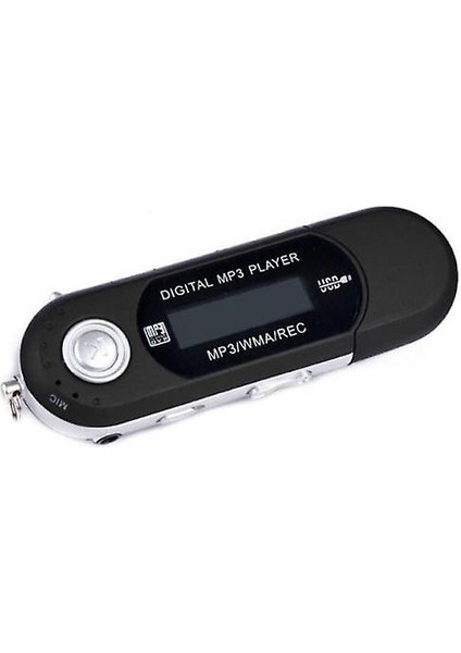 8 Gb Usb 2.0 Mini Lcd Flash Sürücü Mp3 Müzik Çalar Fm Radyo (Siyah) (Yurt Dışından)