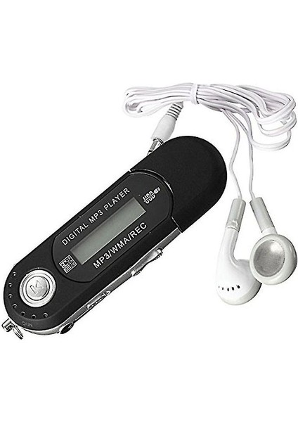 8 Gb Usb 2.0 Mini Lcd Flash Sürücü Mp3 Müzik Çalar Fm Radyo (Siyah) (Yurt Dışından)