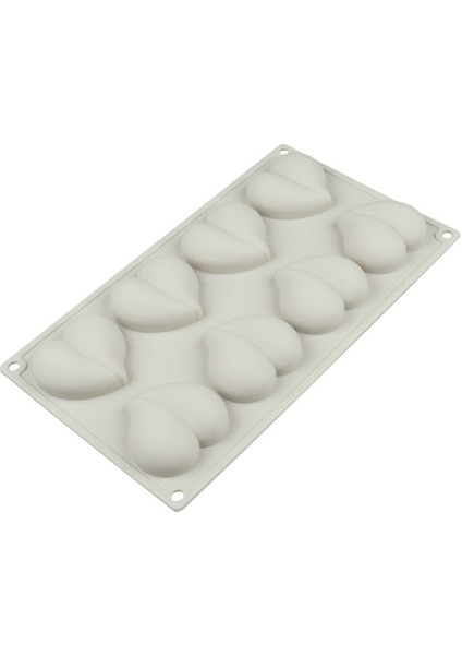 8 Kavite Kalp Silikon Kalıp Kek Dekorasyon Araçları Pişirme Cupcake Truffe Kalıplar Bakeware Formları | Tatlı Dekoratörleri (Beyaz) (Yurt Dışından)