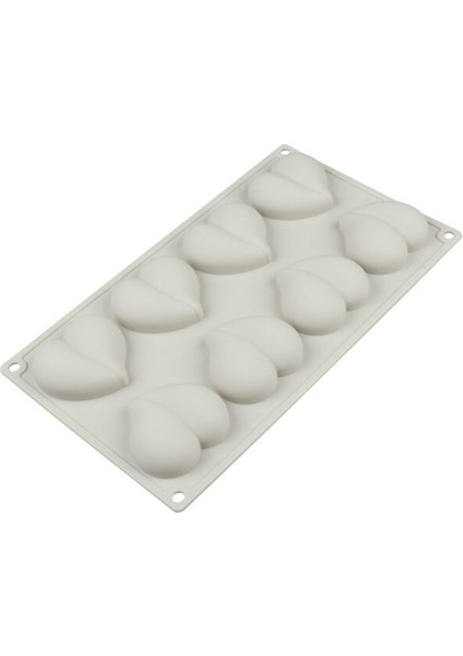 8 Kavite Kalp Silikon Kalıp Kek Dekorasyon Araçları Pişirme Cupcake Truffe Kalıplar Bakeware Formları | Tatlı Dekoratörleri (Beyaz) (Yurt Dışından)