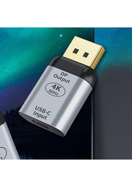 Polham Usb-C To Dp Dönüştürücü 60Hz Adaptör Type-C Arayüzü Dp Arayüze Çevirir.
