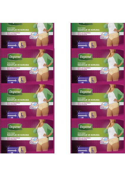 Emici Külot Büyük Boy Kadın 30'Lu Paket 8'Li