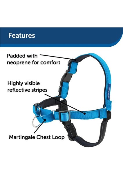 Deluxe Easy Walk™ Harness Mavi Köpek Göğüs Tasması - Large ( 66 - 91 cm)