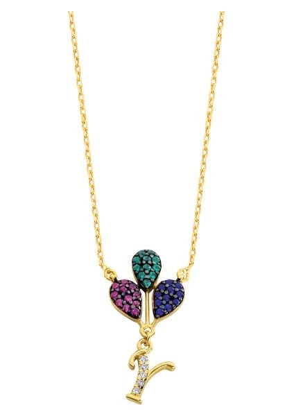 Bulutların Üstünde Harfli Gümüş Kolye GMS1752