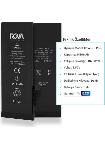 Iphone 6 Plus Batarya 3410MAH fırsatları