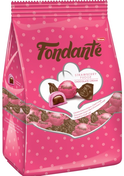 Fondante Çilekli Fudge Çikolata Kremalı 1000 Gr. (1 Kutu)