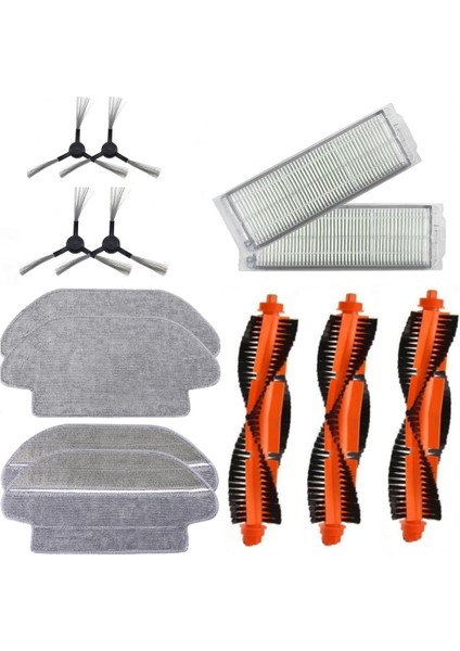 Hubsan Viomi V3 (Xiaomi Viomi V3) Uyumlu Clean More Platinum Set 20 (13 Parça Siyah Set)