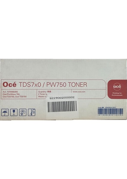 Nokta Bilişim Oce Tds 7 x 0 / PW750 Toner 2 x Tonerbottles