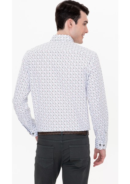 Erkek Haki Slim Fit Uzun Kollu Gömlek 50249764-VR027
