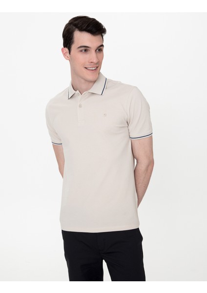 Erkek Taş Slim Fit Polo Yaka Basic Tişört 50252448-VR049