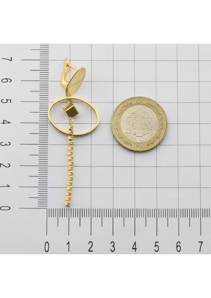 22 Ayar Altın Sallantılı Geometrik Küpe 2E02284