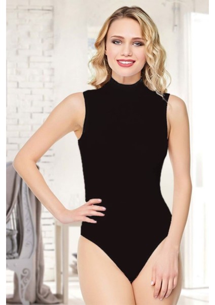 Kadın Balıkçı Yaka Sıfır Kol Çıtçıtlı Body Atlet
