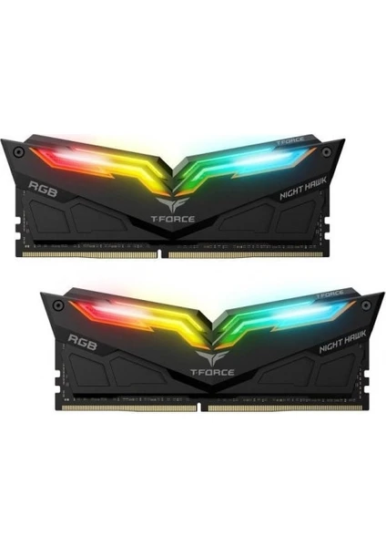 T-Force Night Hawk Rgb Black 16GB (2X8GB) 3200MHZ CL16 Ddr4 Gaming Ram (TF14D416G3200HC16CDC01)