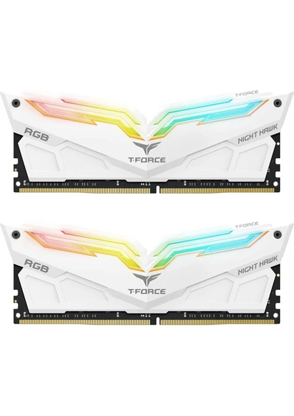 T-Force Night Hawk Rgb White 16GB (2X8GB) 3200MHZ CL16 Ddr4 Gaming Ram (TF15D416G3200HC16CDC01)