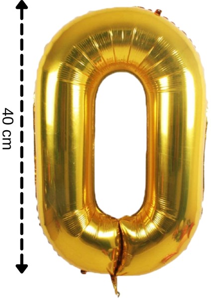 Folyo Balon 0 Rakamı Helyum Balon 40 cm