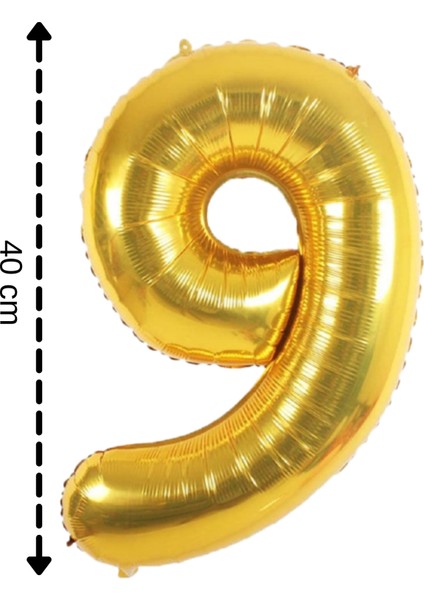 Folyo Balon 9 Rakamı Helyum Balon 40 cm